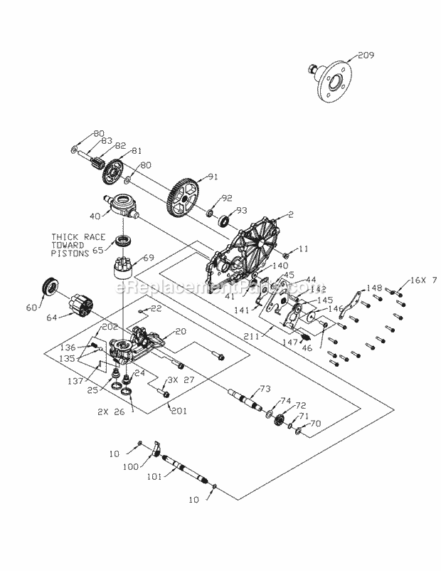 Transmission 02002156 - Right Hand Lower Diagram and Parts List for M50-KHS 53BB5BBP750 Cub Cadet Sprayer